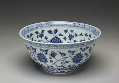 图片[2]-Bowl with four-seasons flowers decoration in underglaze blue, Ming dynasty, Yongle reign (1403-1424)-China Archive